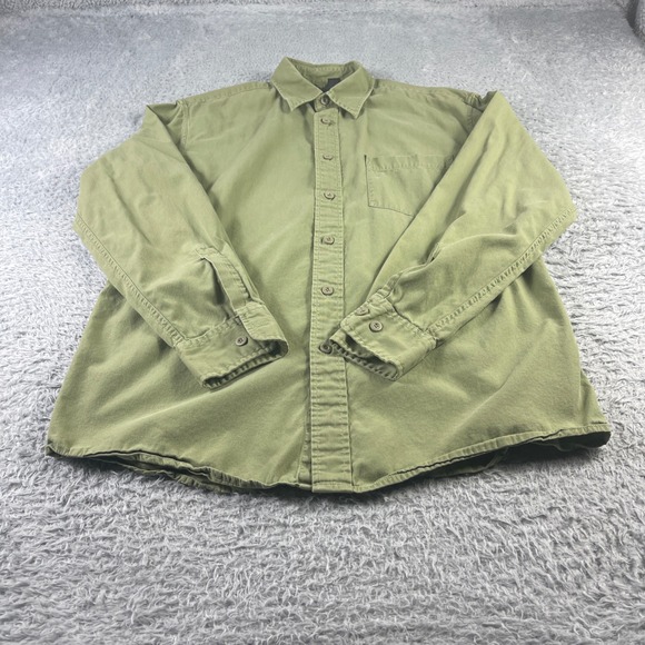 Express Other - Express Mens Classic Fit Cotton Canvas Button Down Shirt Olive Green Medium